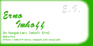erno imhoff business card